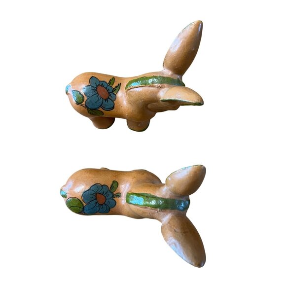 Vintage Donkey Mule Hand-Painted Floral Ceramic  Figurines Pair  Mexican Pottery - Picture 4 of 7